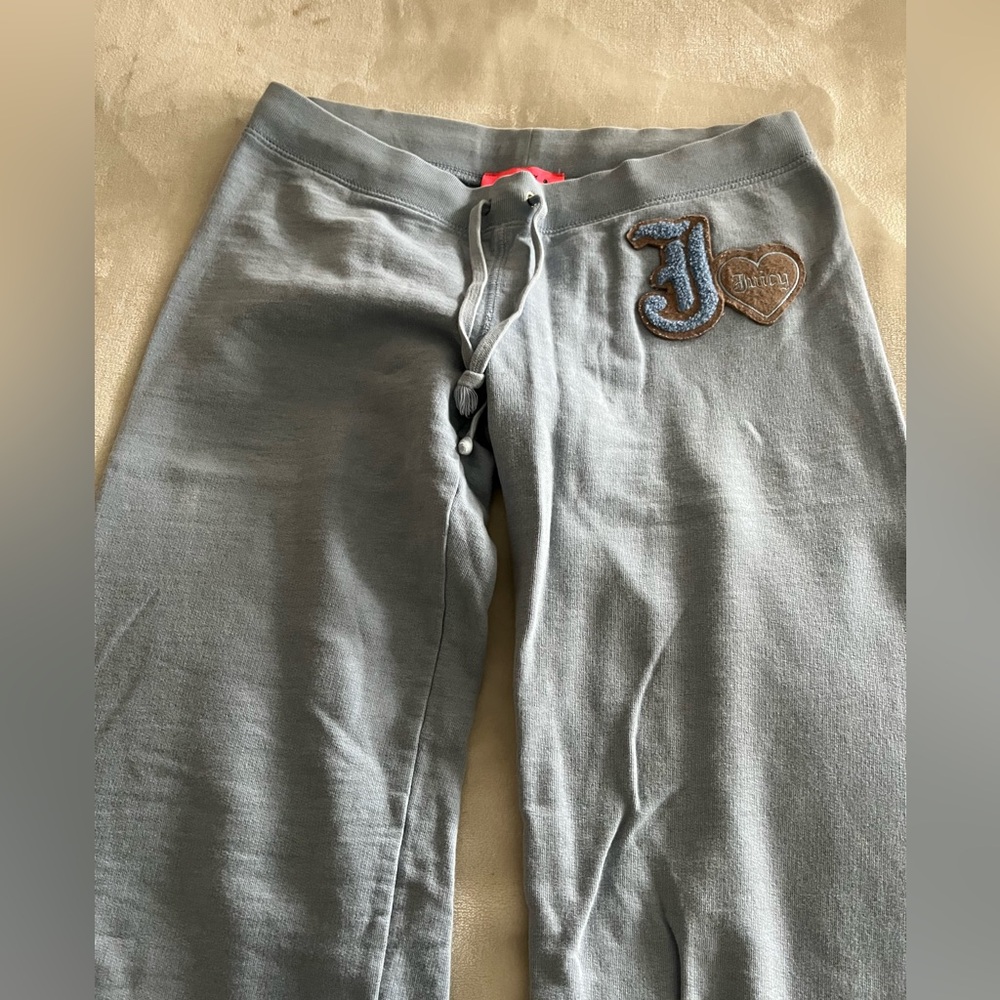 Vintage Rare Early 2000s Juicy Couture Baby Blue Petite Sweatpants Tracksuit